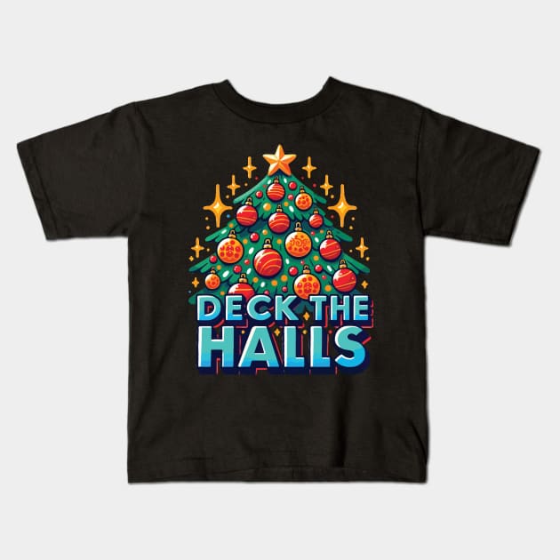 Deck the Halls Kids T-Shirt by MZeeDesigns